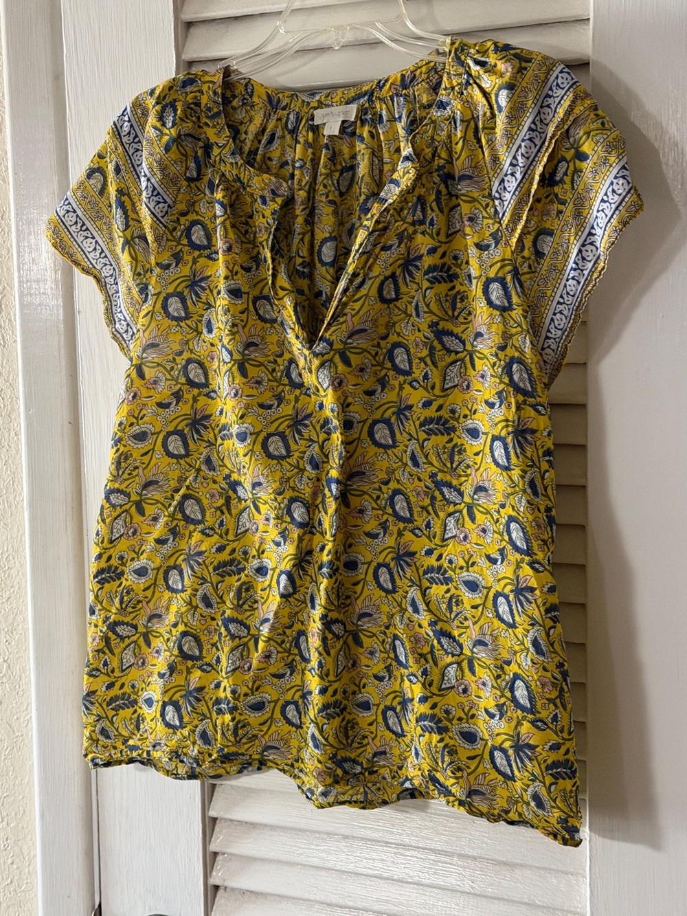 Jennifer & Grace Boho Yellow Floral Paisley Top - Picture 4 of 7